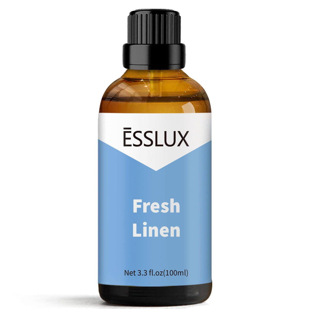 ESSLUX Fresh Linen fragrance oil bottle pour enhances clean laundry aroma in any space