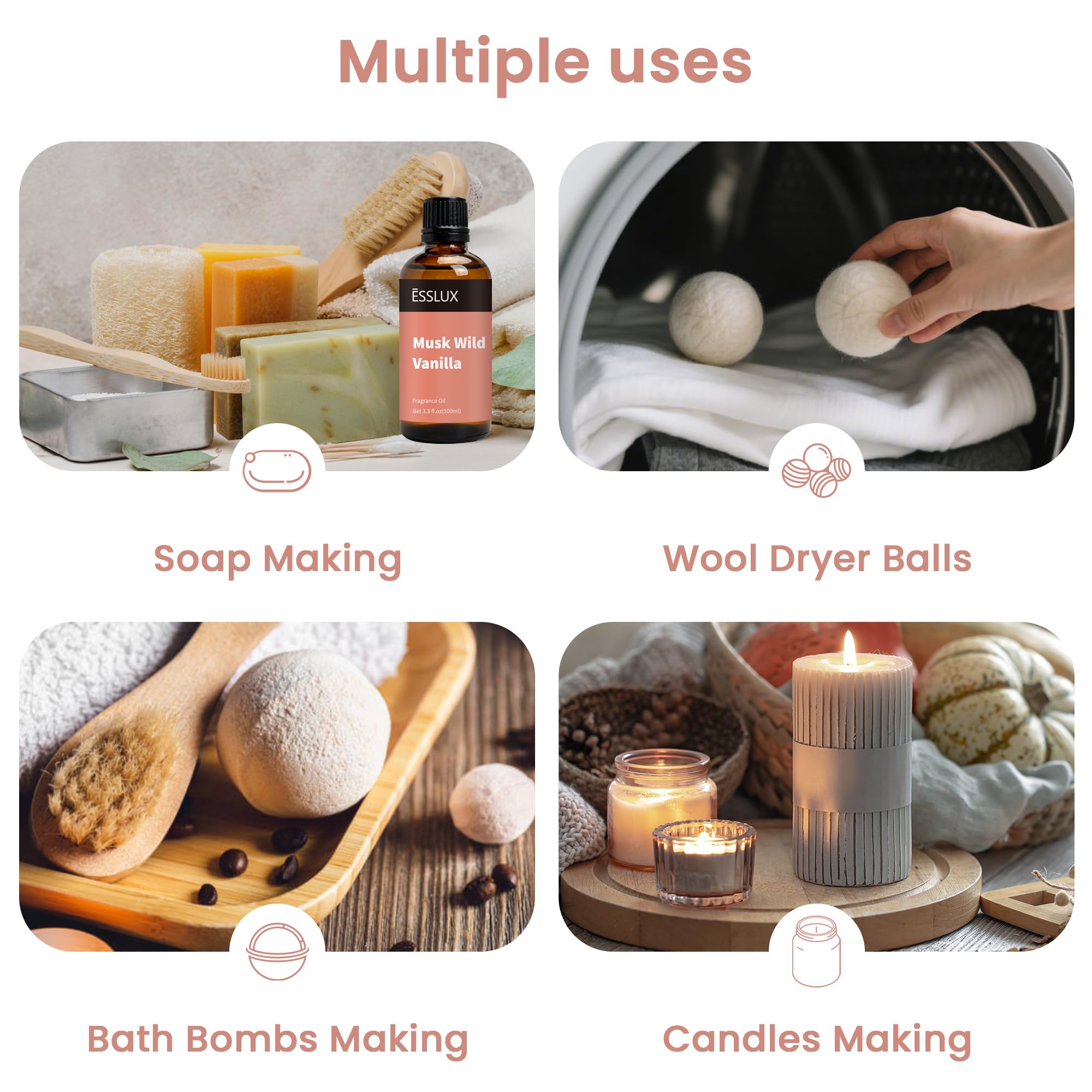 ESSLUX Musk Wild Vanilla bath products aroma for spa like baths