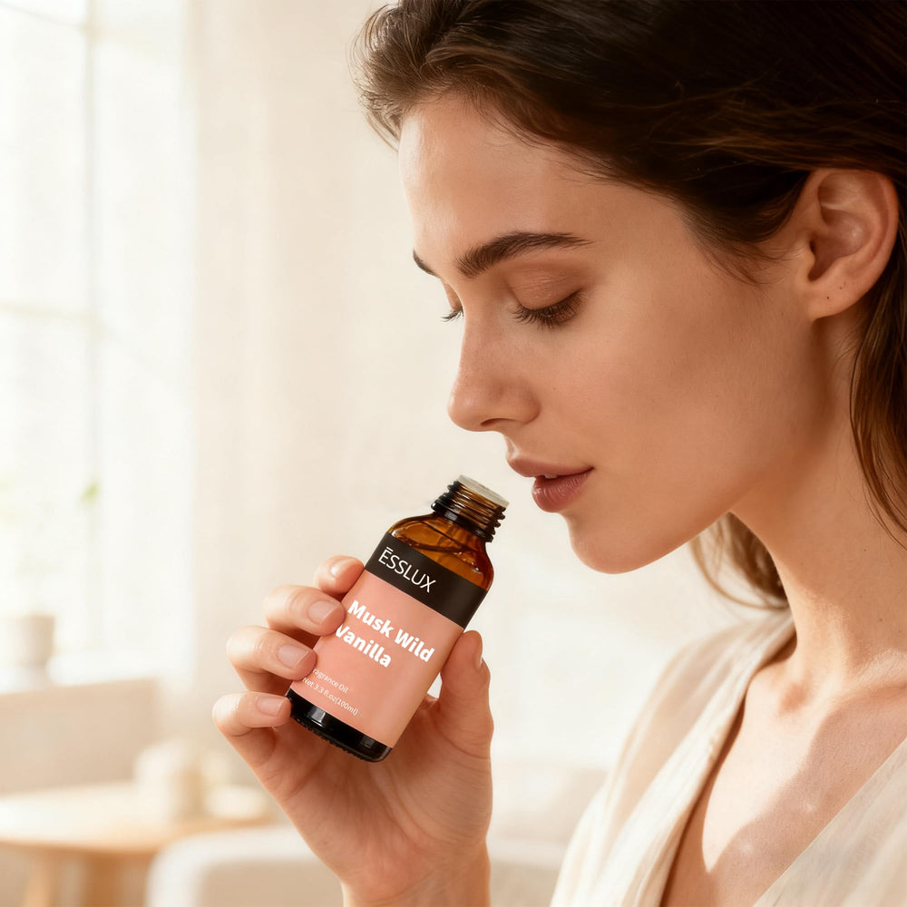 ESSLUX Musk Wild Vanilla room spray ready for quick refresh