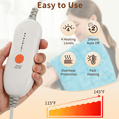 ESTINGO pad close-up on heat level dial for adjustable comfort