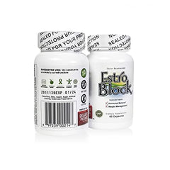 Estroblock capsules close-up highlighting quality ingredients.