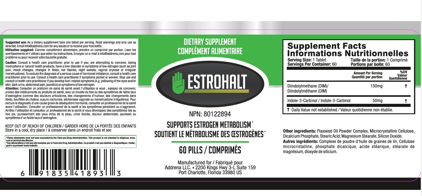 Estrohalt tablets with water ready to swallow.