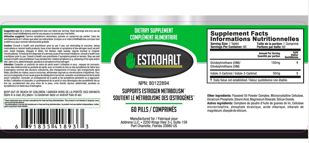 Estrohalt tablets with water ready to swallow.