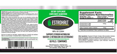 Estrohalt tablets with water ready to swallow.