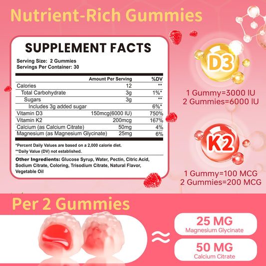 Esverco D3 K2 gummies with liquid center for faster absorption and daily support