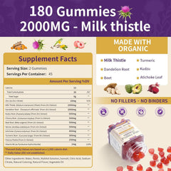 Vegan labeling on Esverco Milk Thistle Gummies packaging