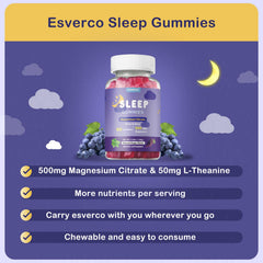 esverco Sleep Gummies vegan label confirms plant-based, allergy-friendly choice.