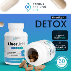 LiverLight Detox capsules neatly arranged in bottle for daily use