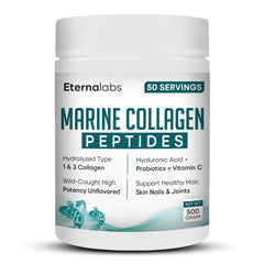 Eternalabs collagen peptides bottle shown for daily wellness routine
