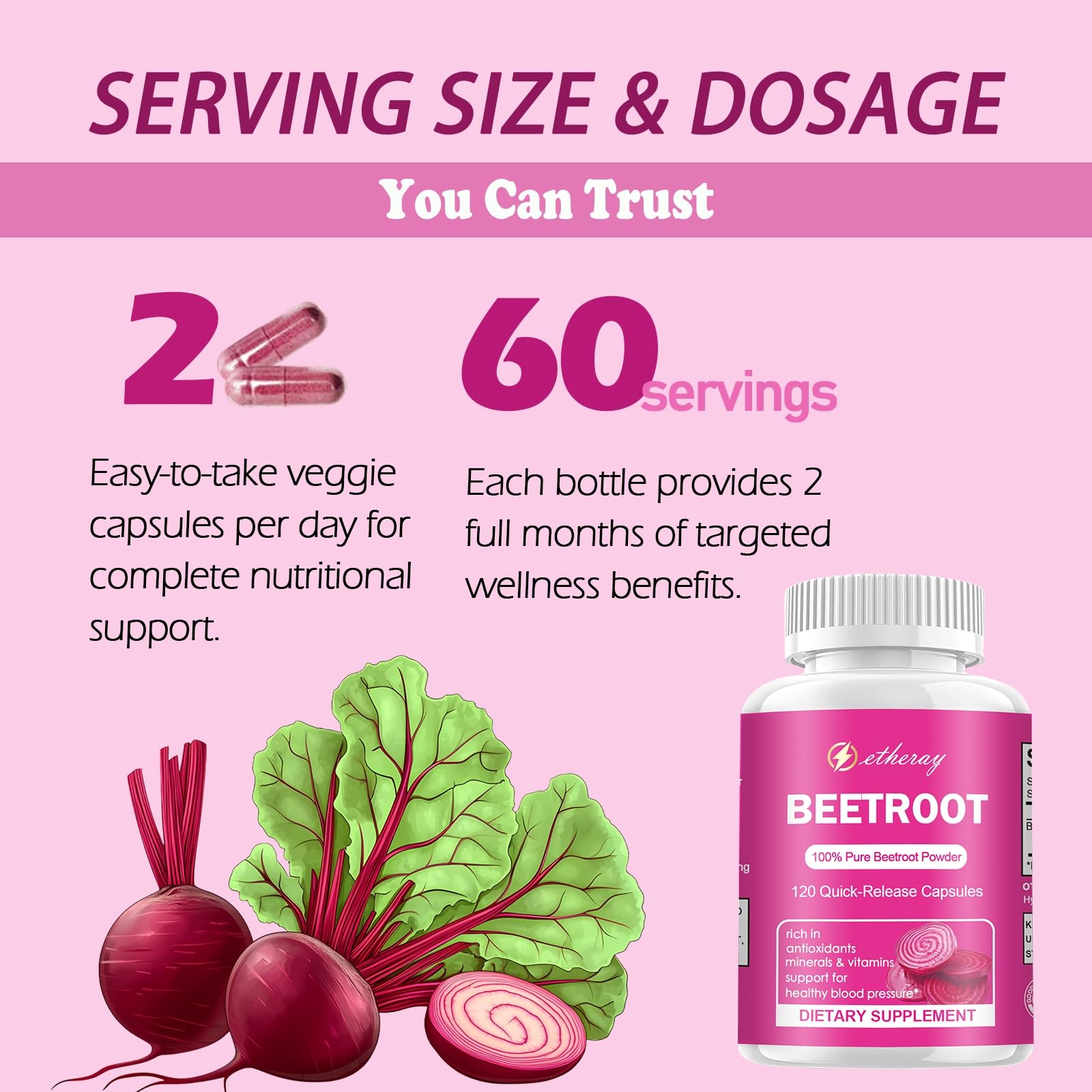 Usage after meals showing Etheray Beet Root Capsules being taken