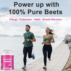 Etheray Beet Root Capsules label design highlighting gluten-free and dairy-free features