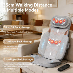 Ethereal Wellness massage cushion on chair suits home or office use.
