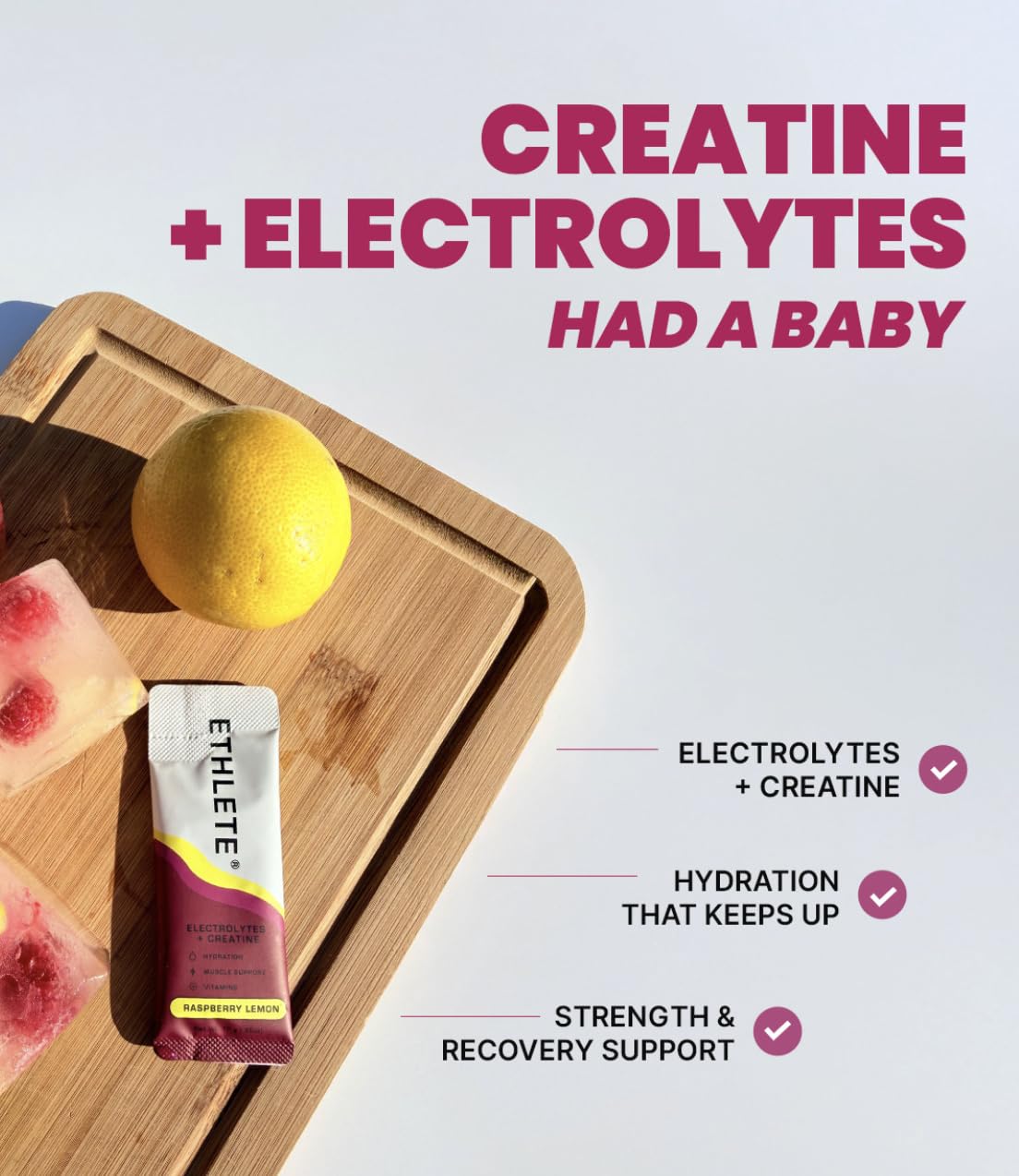 Ethlete electrolytes no sugar formula label on container