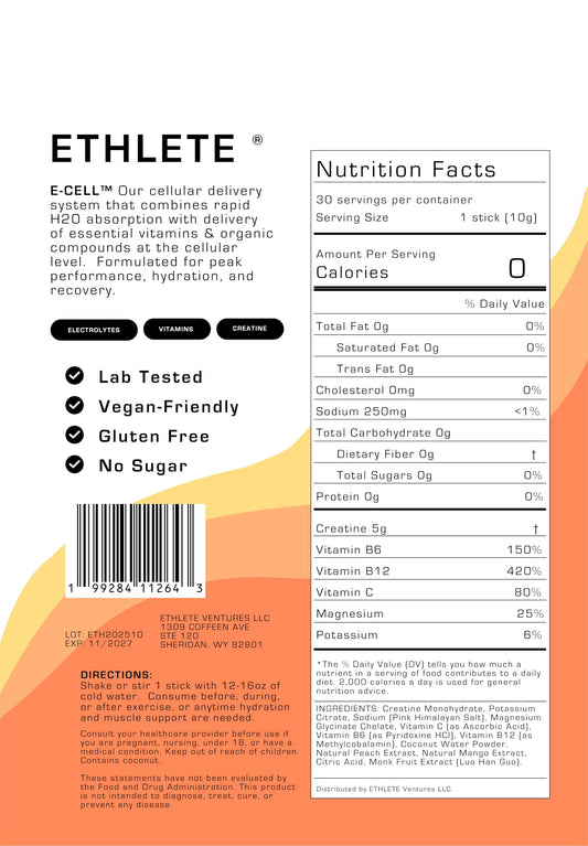 Ethlete Electrolytes scoop for precise daily hydration measurement.