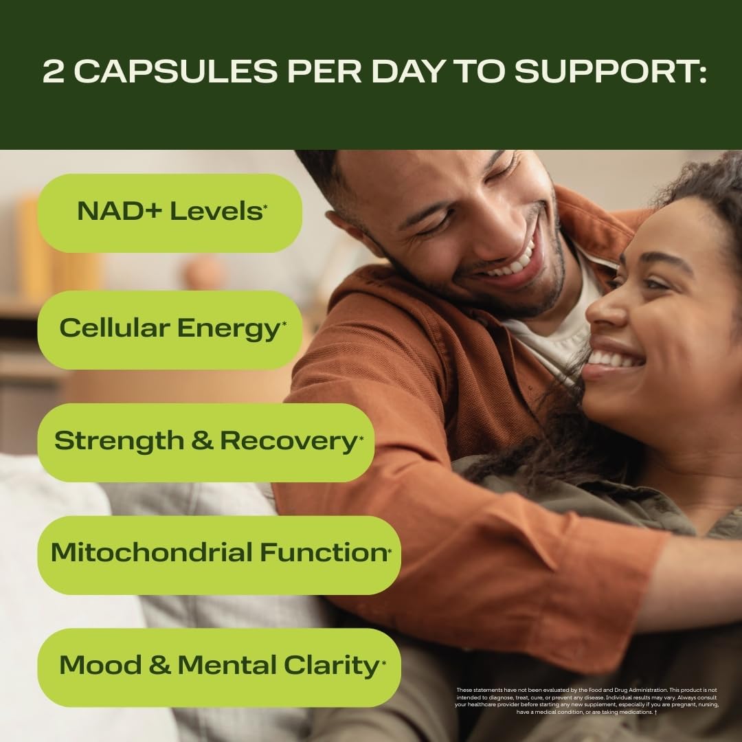 Ethlete NAD+ capsules-closeup highlights NR for cellular energy.