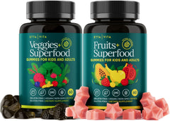 Etta Vita 120 chews fruits and veggies bottle view for daily nutrition.
