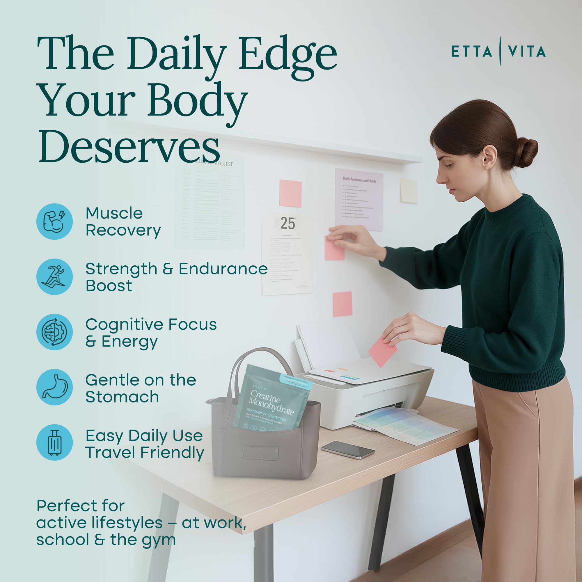 Etta Vita vegan gluten-free gummies labeling, suitable for varied wellness lifestyles.