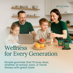 Etta Vita family-friendly gummies suitable for kids and adults.