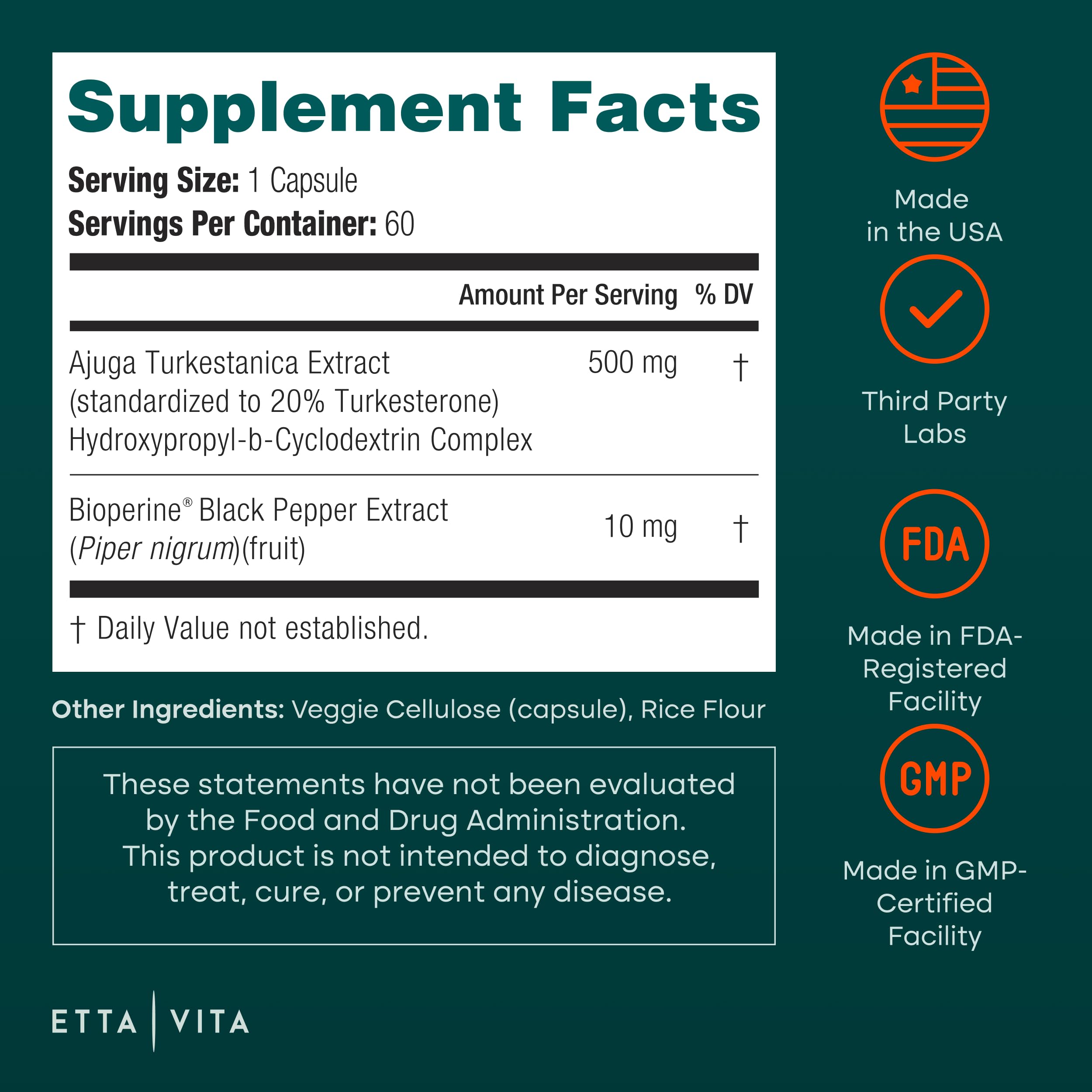 Label close-up showing potency and vegan formula.