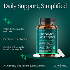 Close-up of Etta Vita lumbrokinase capsules showing 40 mg per serving