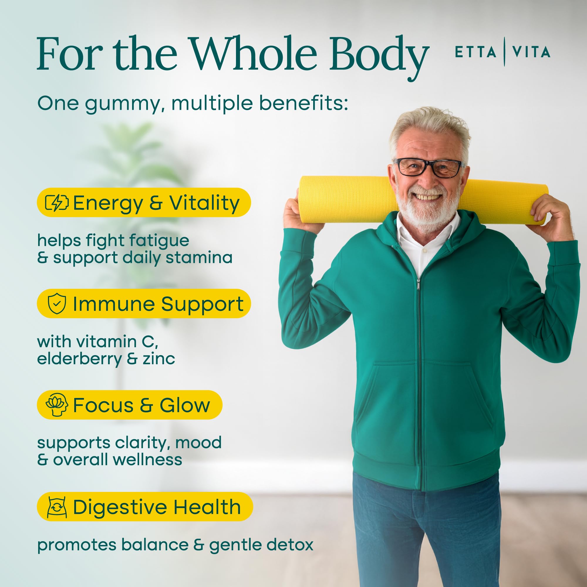 Etta Vita non-GMO logo on packaging indicating clean-label wellness.