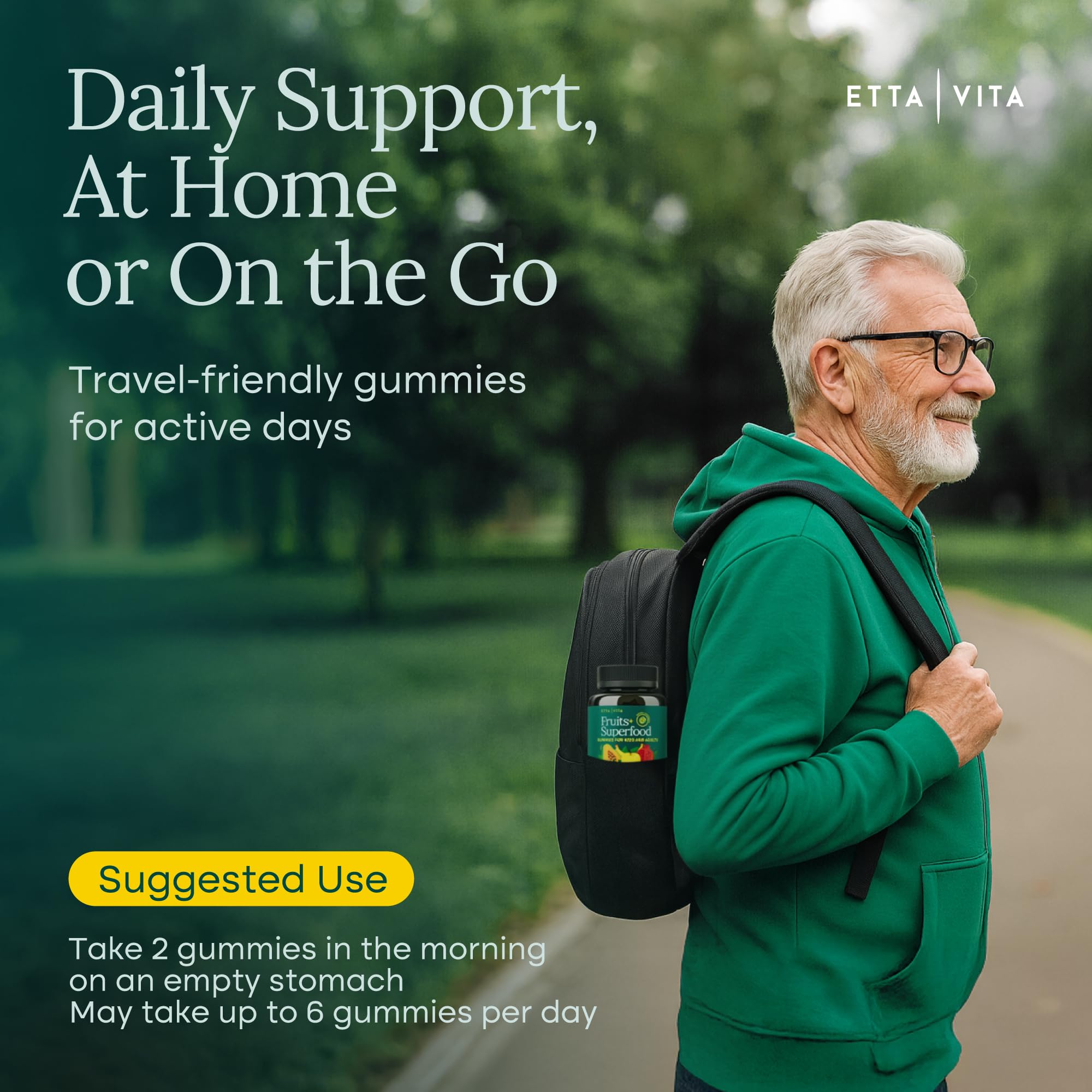 Etta Vita pectin-based gummies provide chewable daily support without capsules.