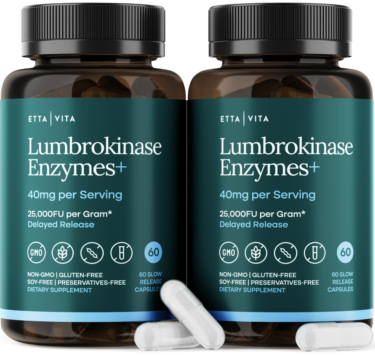 Etta Vita potent lumbrokinase bottle for digestive support