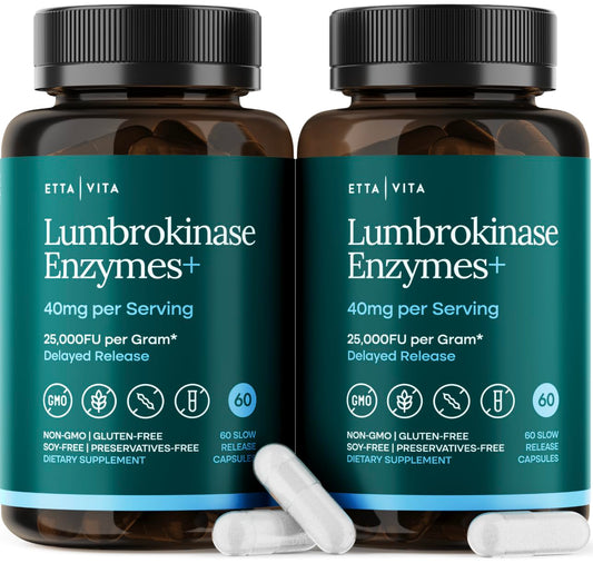 Etta Vita potent lumbrokinase bottle for digestive support