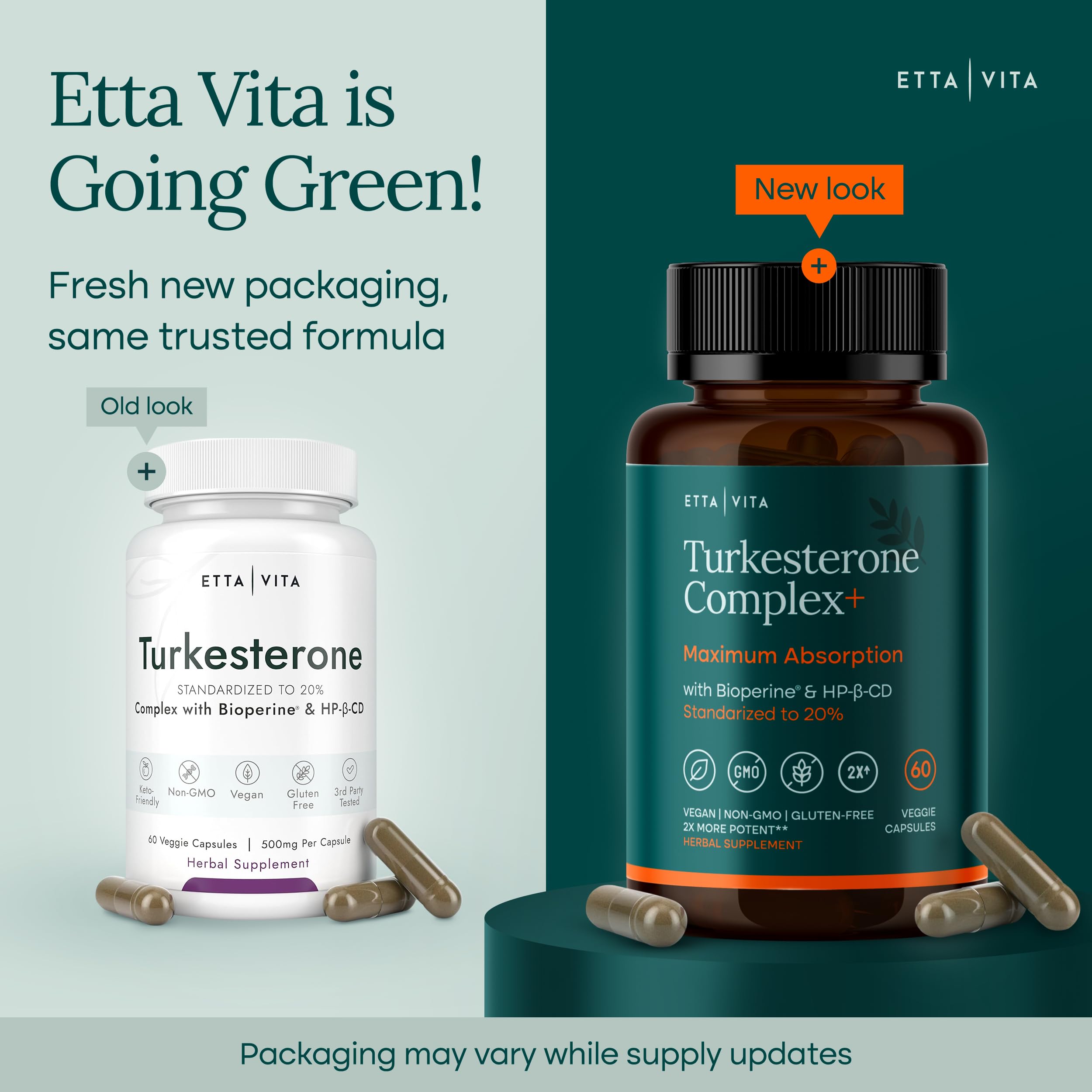 Etta Vita vegan turkesterone formulation details.