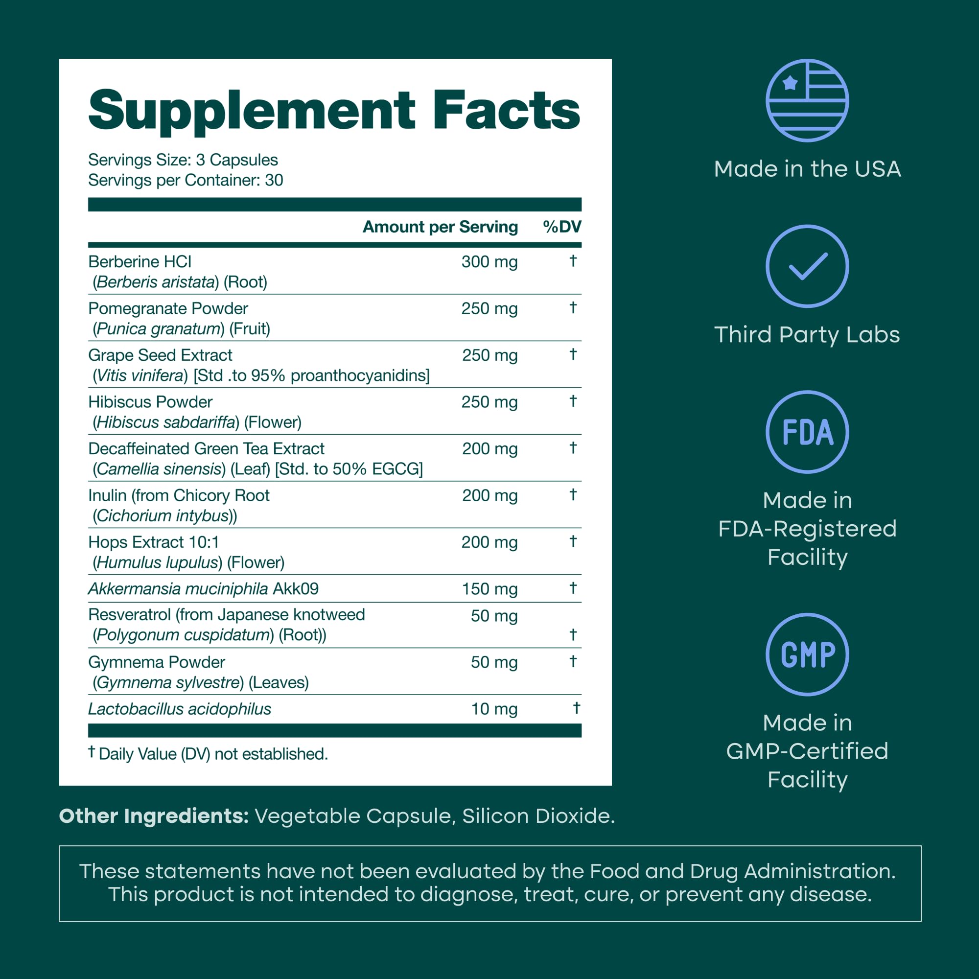 Etta Vita GLP-1 Probiotic ingredients graphic shows Akkermansia and polyphenols