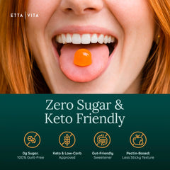 Etta Vita NAC Gummies nutrition label close-up highlights ingredients.