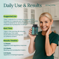 Etta Vita psyllium husk fiber scoop illustrating gentle digestion and fullness.