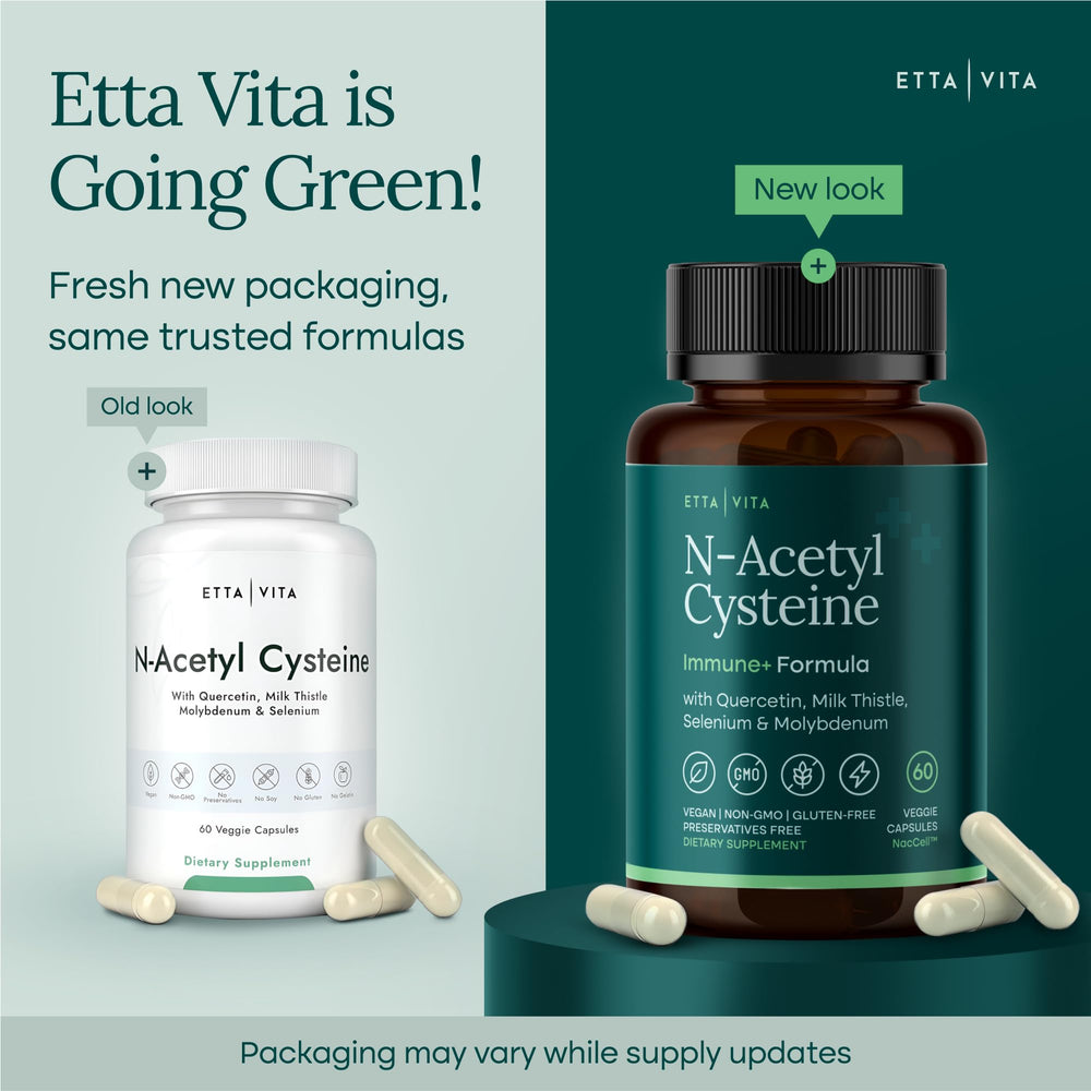 Close-up NAC 600 label highlighting vegan and antioxidant ingredients