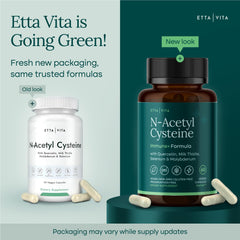 Close-up NAC 600 label highlighting vegan and antioxidant ingredients
