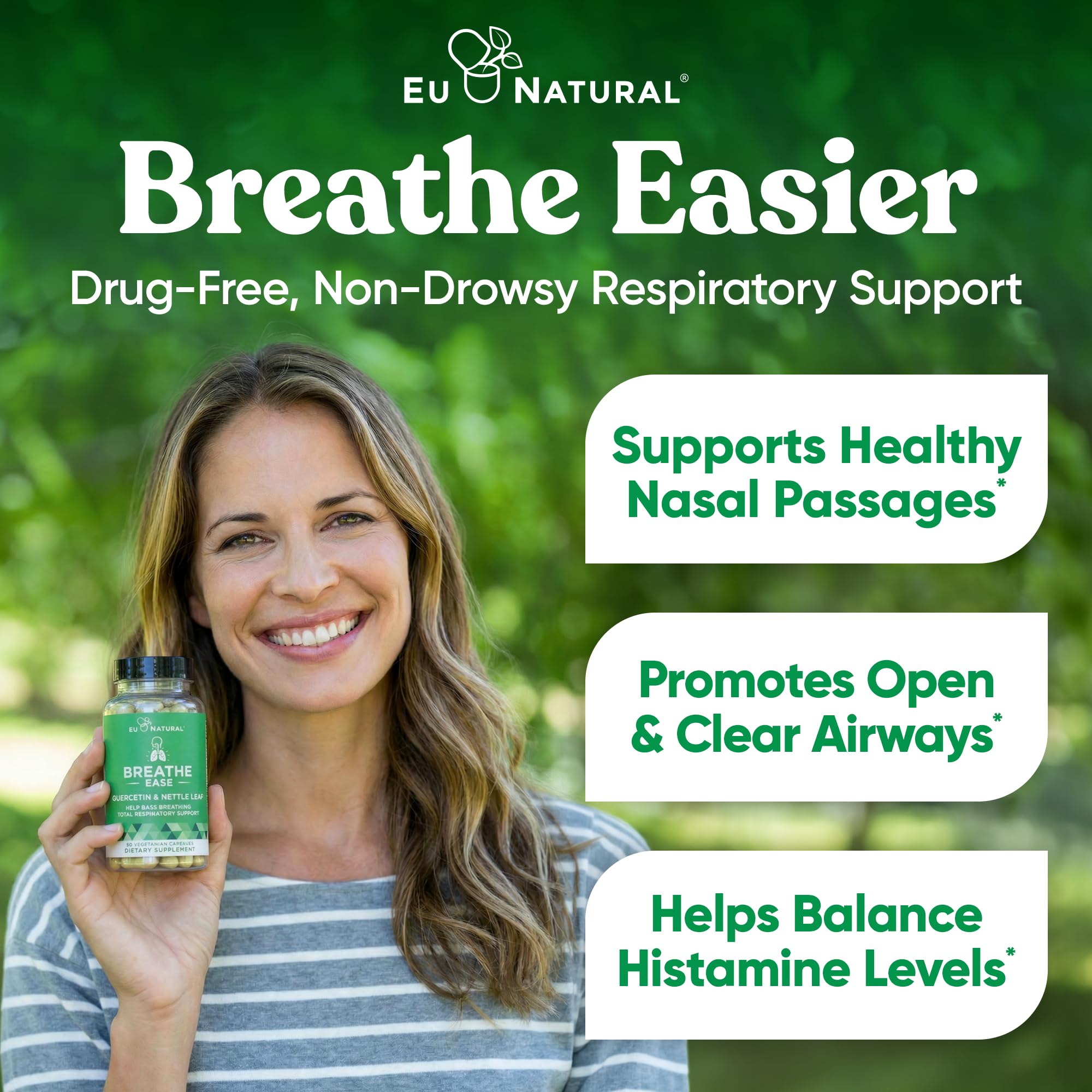 Eu Natural Breathe Inhaler Support capsules arranged for daily use.