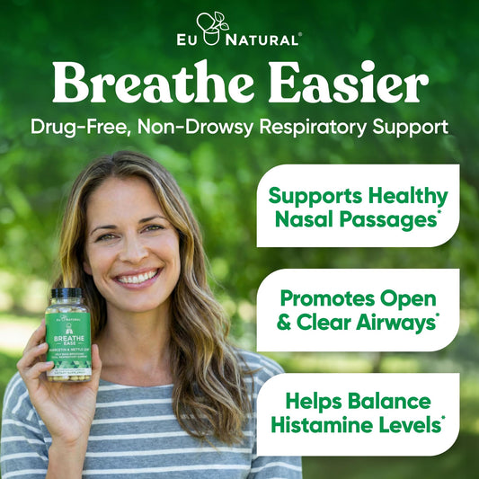 Eu Natural Breathe Inhaler Support capsules arranged for daily use.