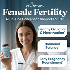 Eu Natural Conception for Her bottle label details highlight the formula for balance.