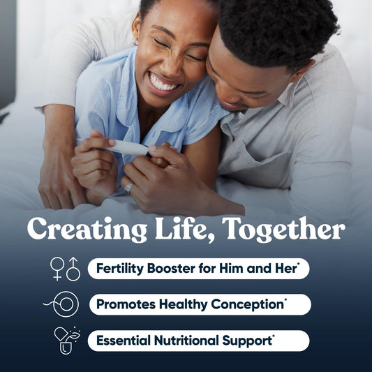 Eu Natural Conception for Her capsules close-up with Myo-Inositol and Vitex benefits.