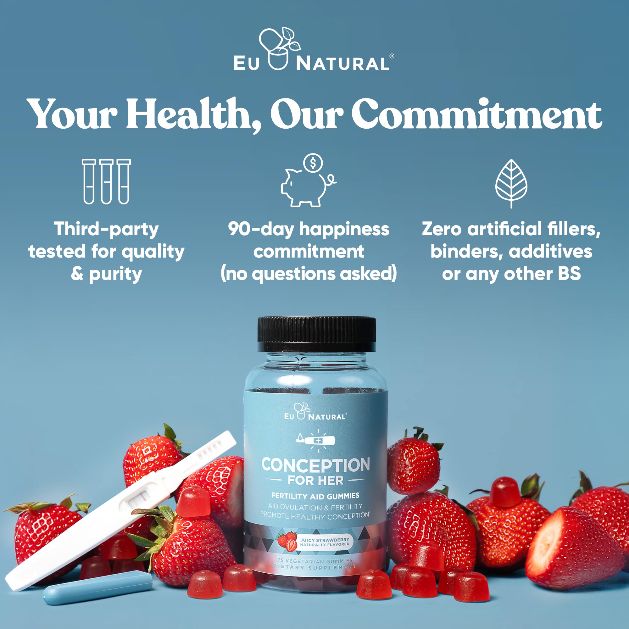 Reclosable packaging for Eu Natural Conception for Her cruelty-free gummies