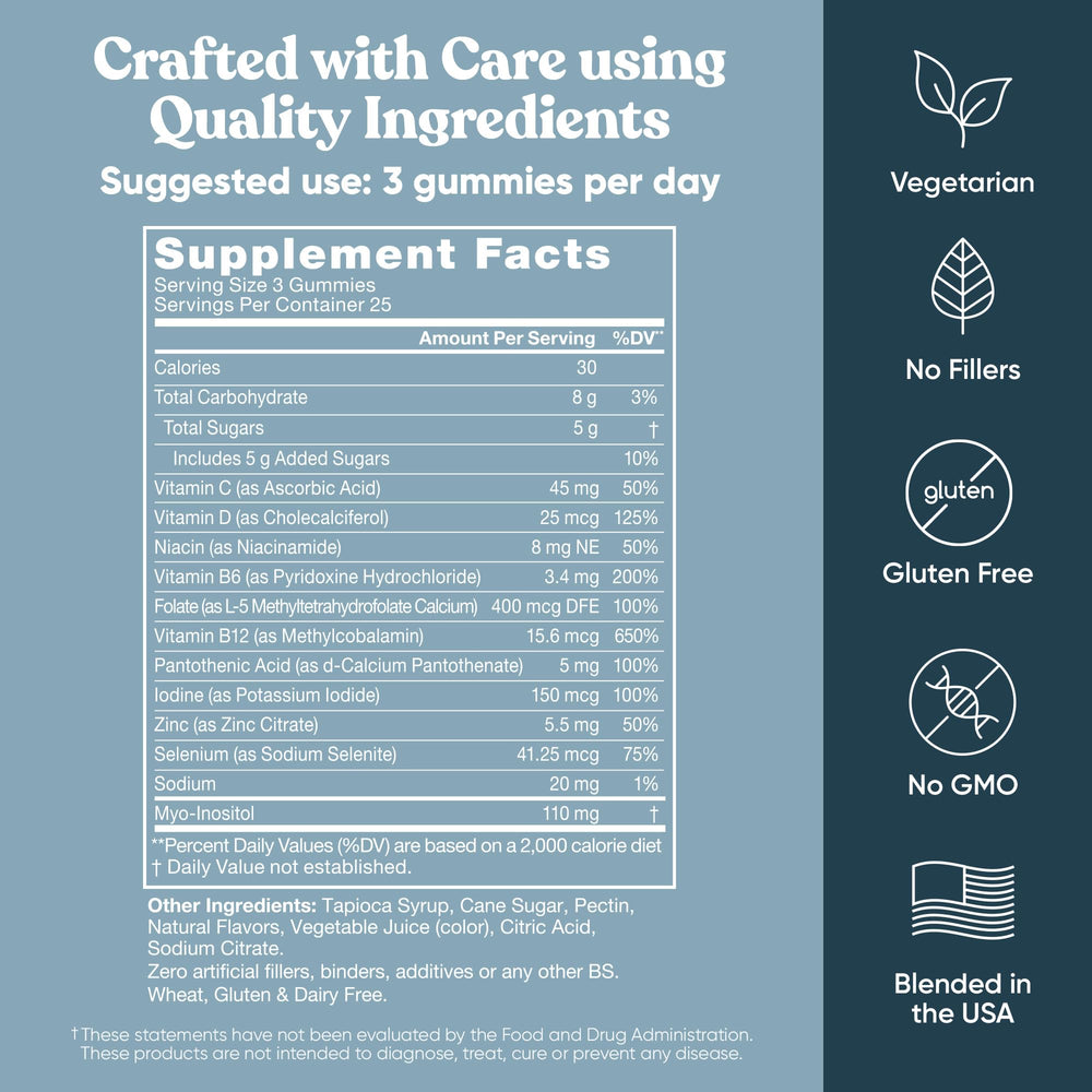 Ingredients list for Eu Natural Conception for Her gummies for transparency