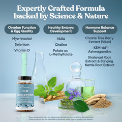 Eu Natural Conception for Her packaging on countertop highlights gluten-free formula.