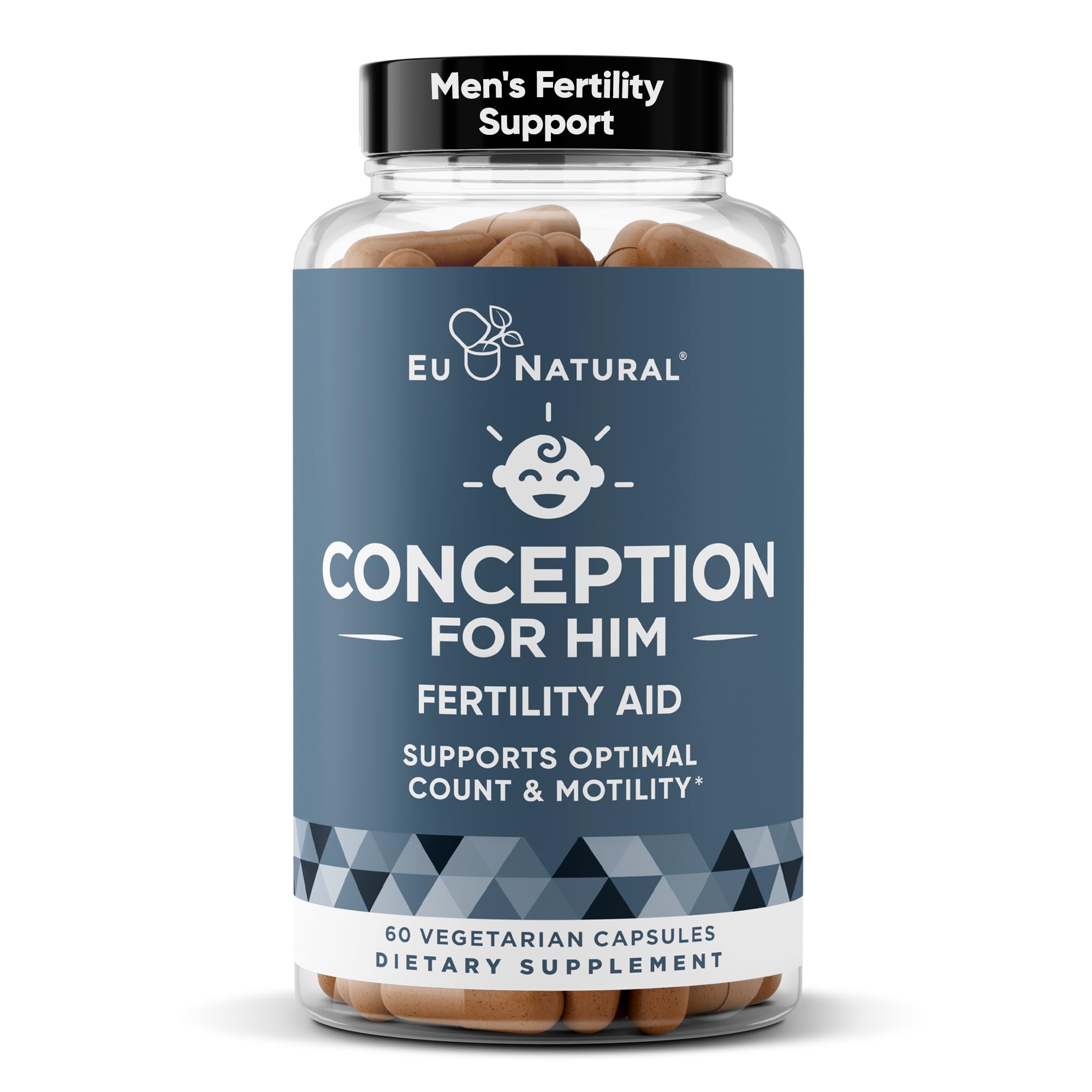 Eu Natural Conception for Him bottle front showing complete fertility support packaging