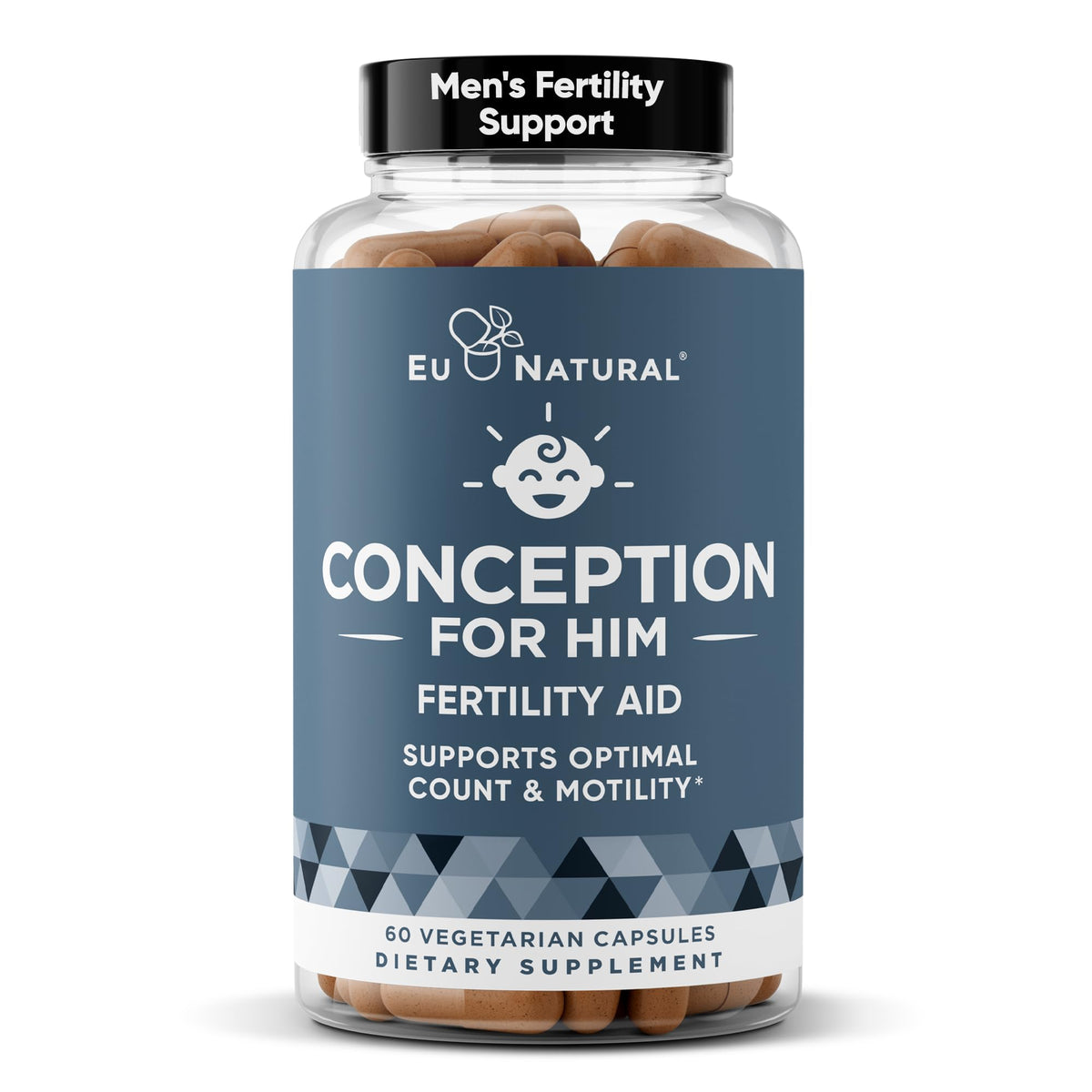 Eu Natural Conception for Him bottle front showing complete fertility support packaging