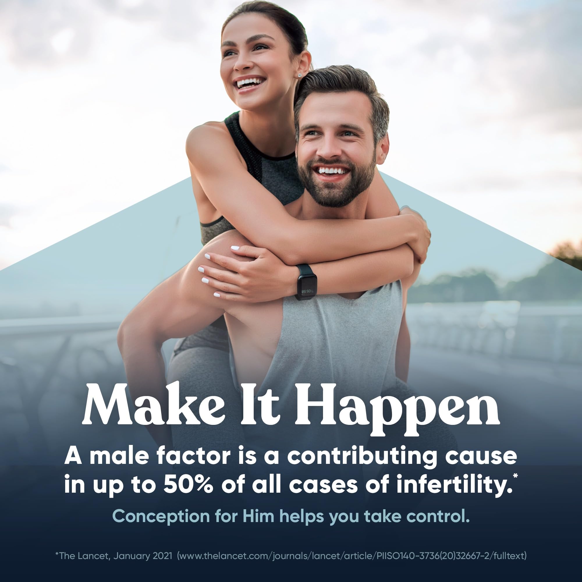 Eu Natural Conception for Him ingredient panel highlighting 14 vitamins and minerals