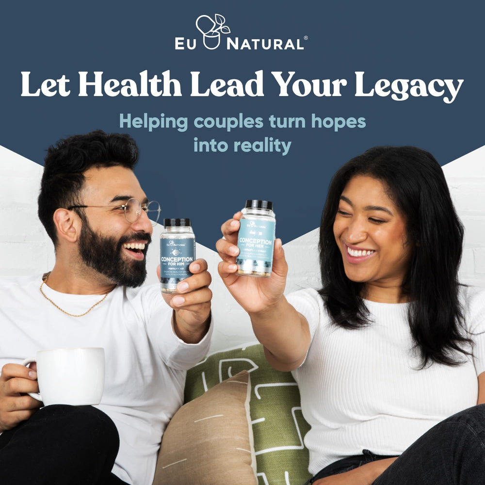 Eu Natural Conception for Him third-party testing stamp on packaging.