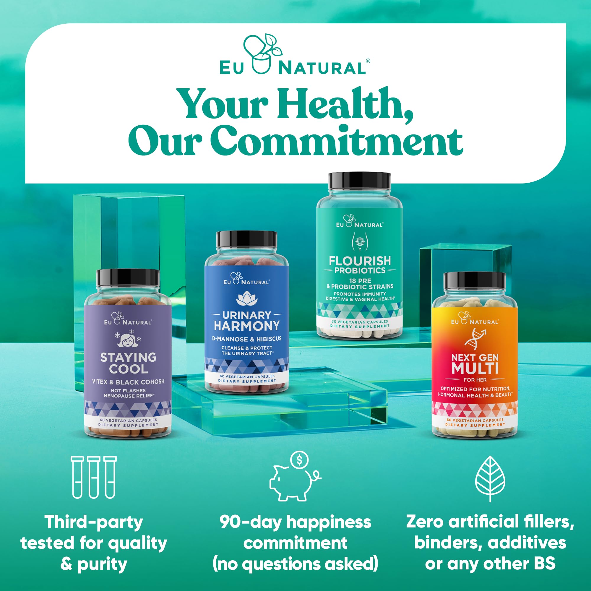 Eu Natural Flourish lab-certified purity seal close-up.