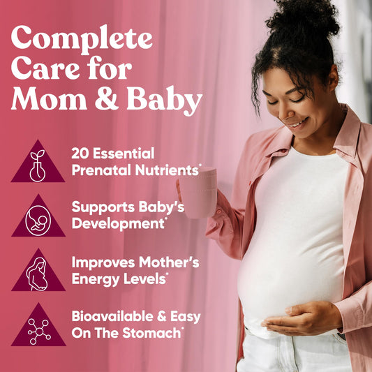 Eu Natural Glow capsules close-up showing the 20-in-1 prenatal formula.