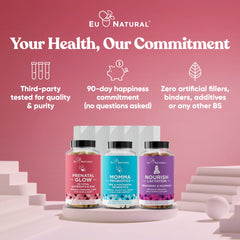 Eu Natural Glow daily use scene with capsules and a glass of water.