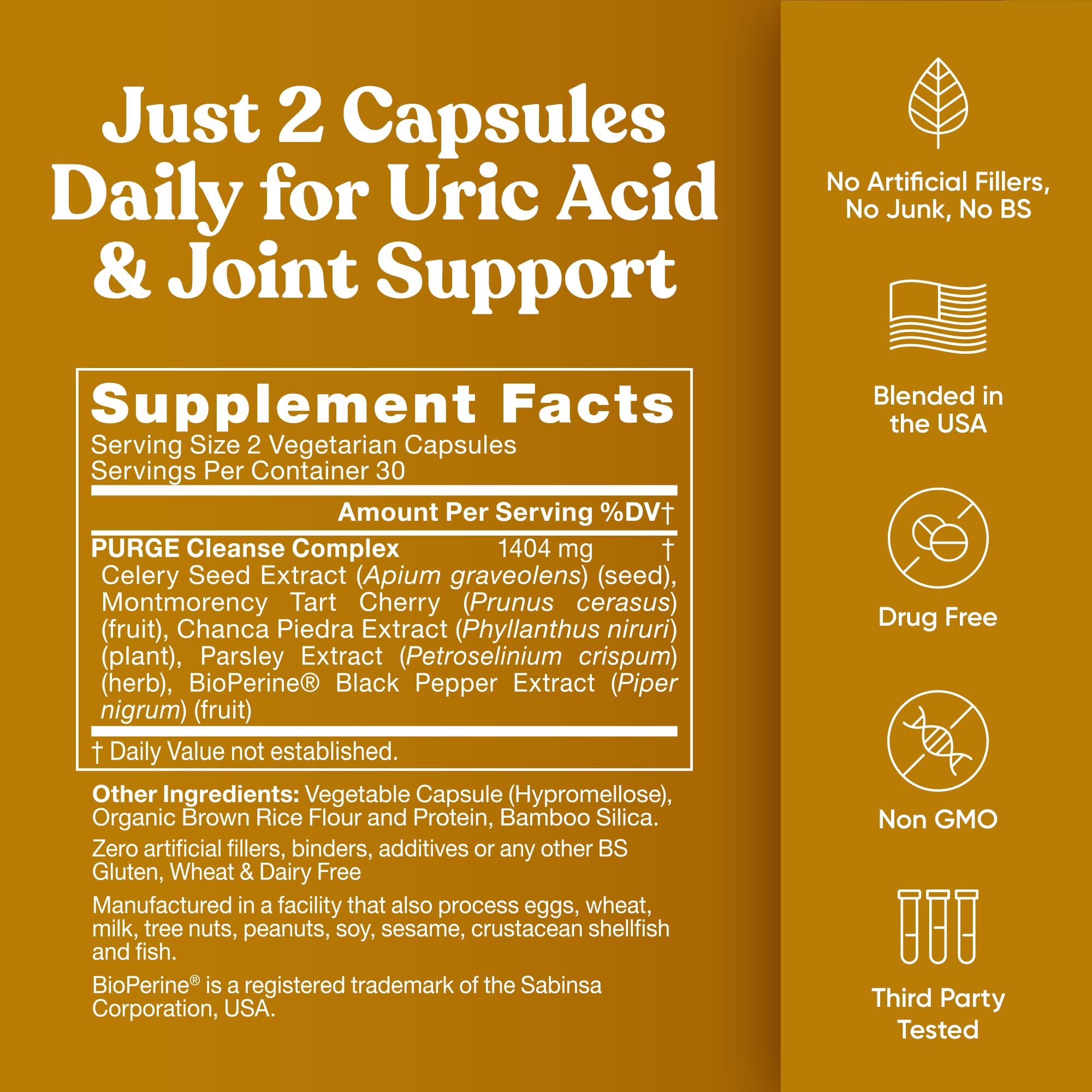 Eu Natural Purge Uric Acid Flush bottle with glass for easy daily routine