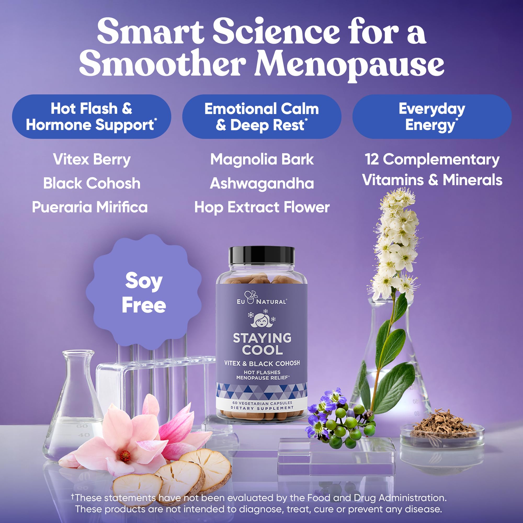 Eu Natural Staying Cool softgels close-up, vegetarian capsules.